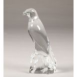Modern Baccarat glass falcon figure, marked Baccarat France to base, height 25cm
