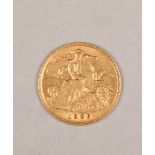 Edwardian half gold sovereign dated 1906