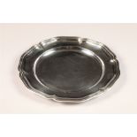 Set of eight silver plates, lobed form with piecrust edges, assay marked Sheffield 1992, with