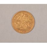Victoria half gold sovereign dated 1895