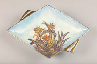 Carlton ware Bell pattern dish, shape no 1286 with a Sultan Rouge Royale pattern dish (2)