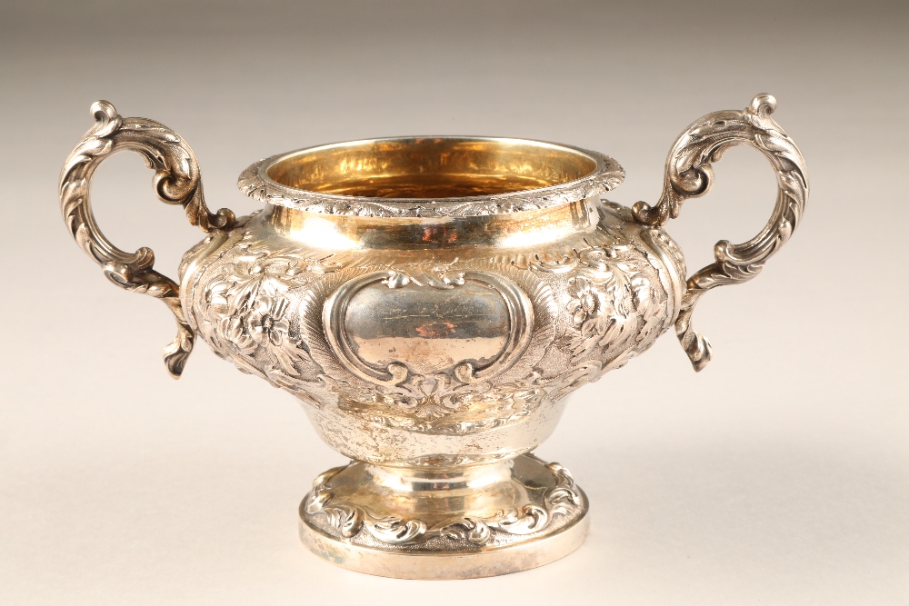 Victorian three piece silver tea service comprising of a teapot, sugar bowl and cream jug, with - Image 3 of 12