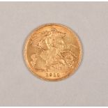 Edwardian half gold sovereign dated 1911