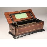 19th Century French inlaid rosewood cased music box, 12 airs, length 65cm, width 29cm, height 21cm