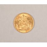 Edwardian gold sovereign dated 1908