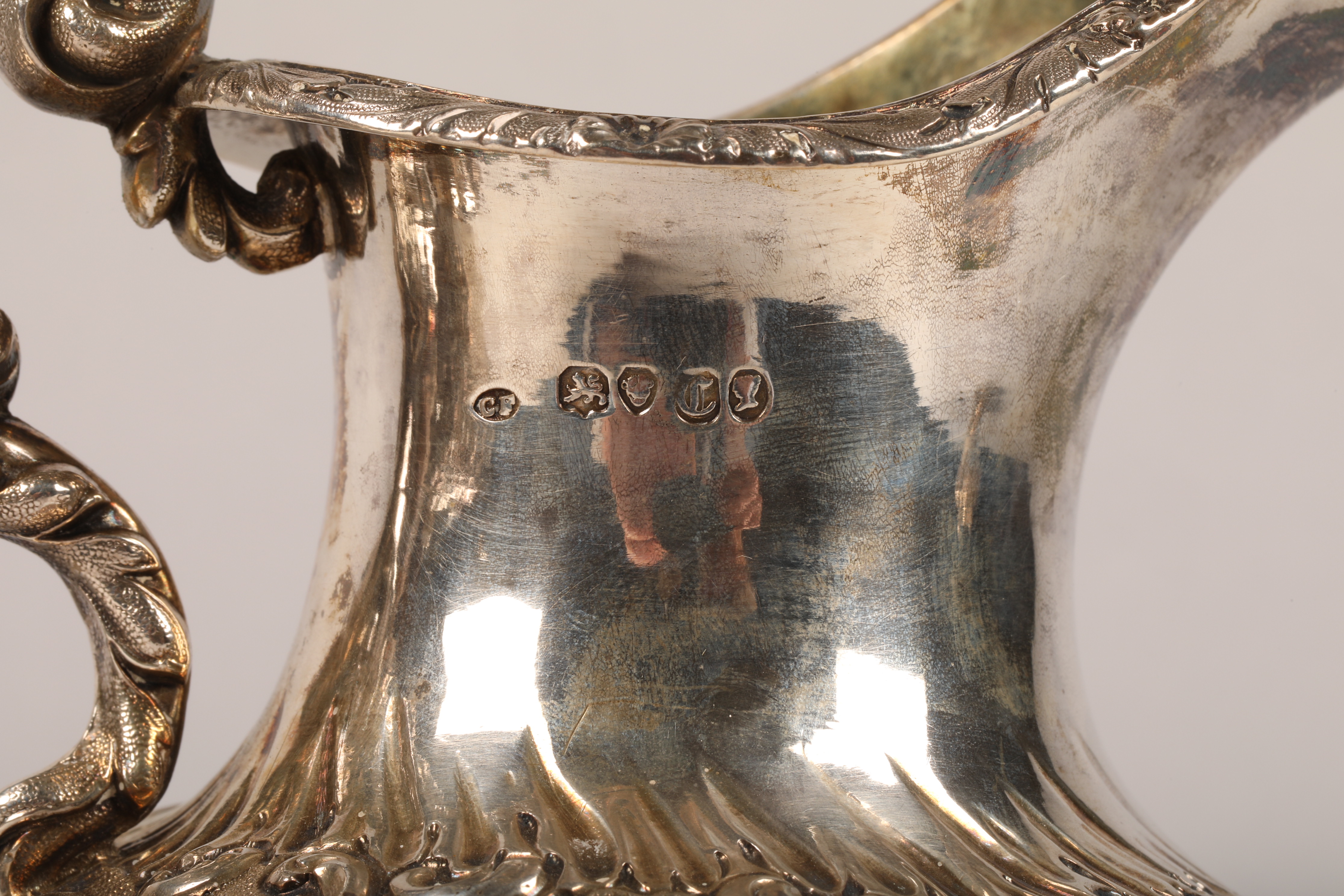 Victorian three piece silver tea service comprising of a teapot, sugar bowl and cream jug, with - Image 8 of 12