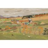 Alastair Flattely (Scottish Born 1922-2009) ARR Gilt Framed oil on canvas - Signed 'Farmyard
