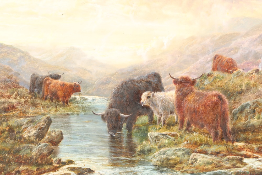 Robert Watson (Scottish 1856-1916) Gilt framed oil on canvas, signed and dated 1920 'Highland cattle