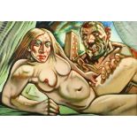 Peter Howson OBE (Scottish Born 1958) ARR Print on canvas, signed and dated 'Madonna and Guy