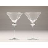 Boxed pair of Bvlgari, Rosenthal glass cocktail glasses (never used) height 18.5cm