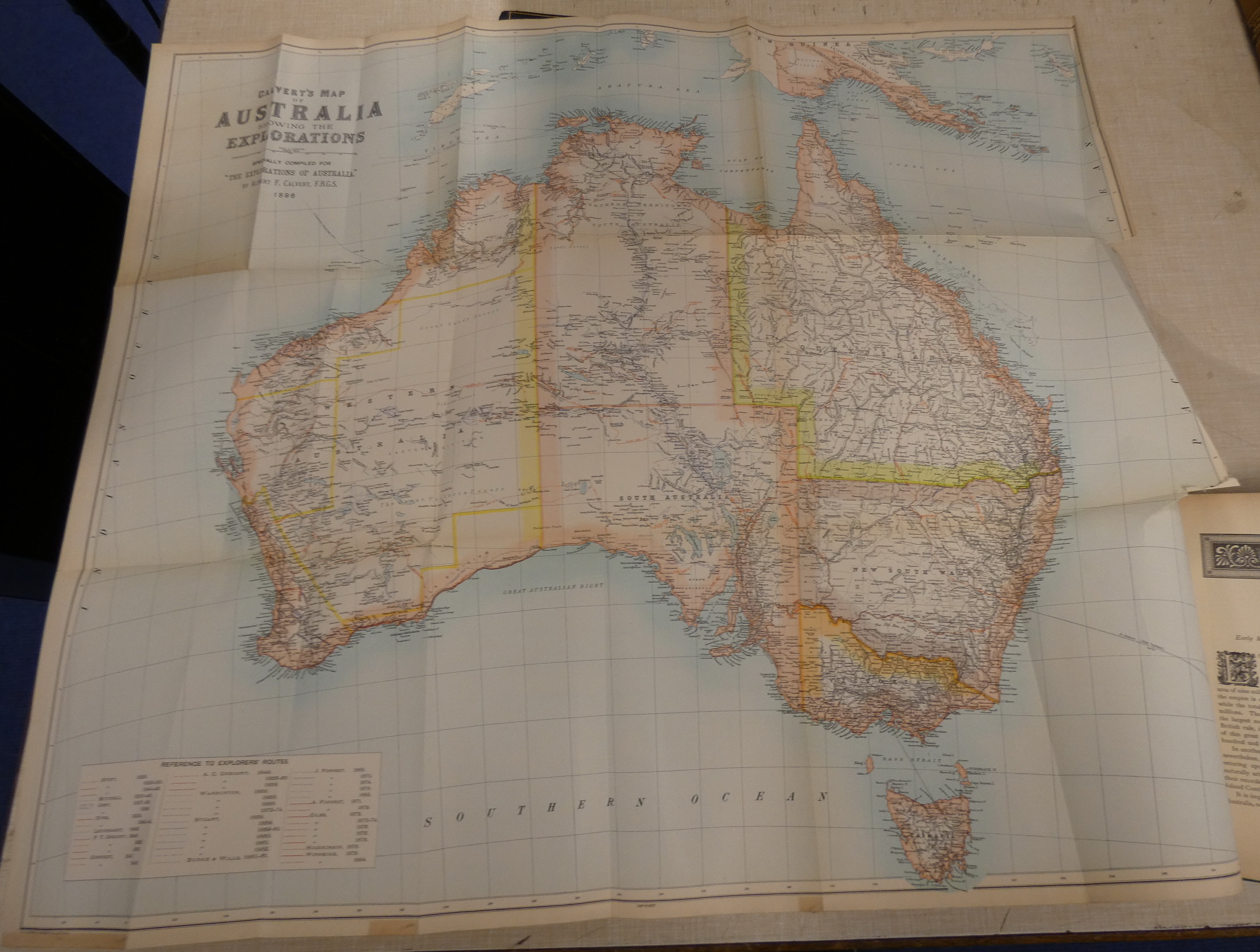 CALVERT ALBERT F.  The Exploration of Australia. 2 vols. Fldg. col. map. Plates & illus. Quarto. - Image 2 of 3