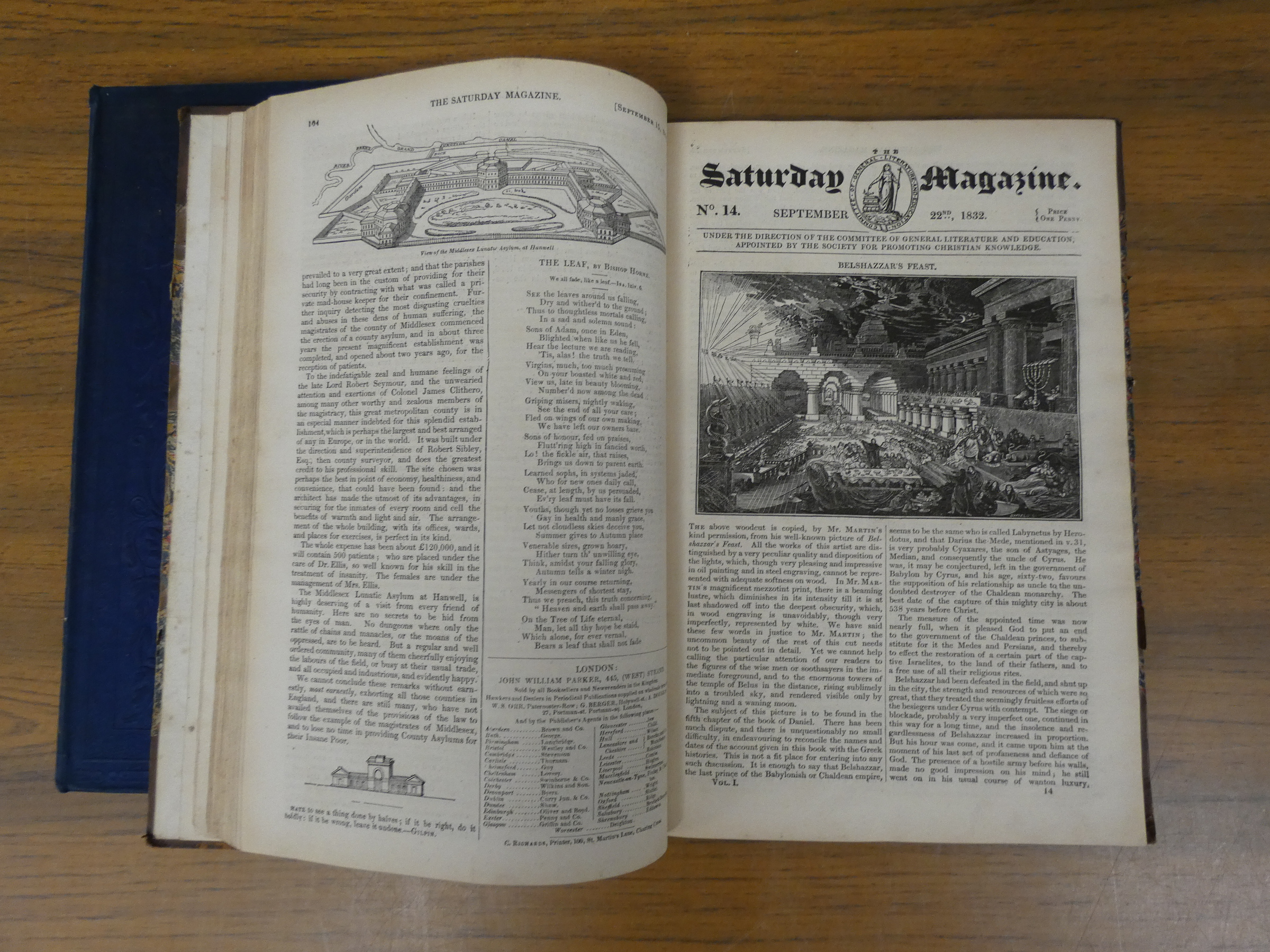The Saturday Magazine.  Volume The First. Bound vol. containing nos. 1 to 32. Eng. illus. Small - Image 4 of 4