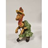 Mosanic faience pottery figure modelled as a donkey in the form of a can-can dancer, set with