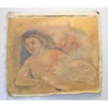 Stella Steyn (Irish 1907-1987) Reclining female nude Oil on canvas, unstretched 76cm x 91cm with