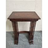 19th century mahogany nest of quartetto tables, the graduated tables, raised on turned supports