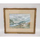 John Hamilton Glass (Scottish 1890-1925) Old View Of Arran Watercolour, signed 26.5cm x 46cm