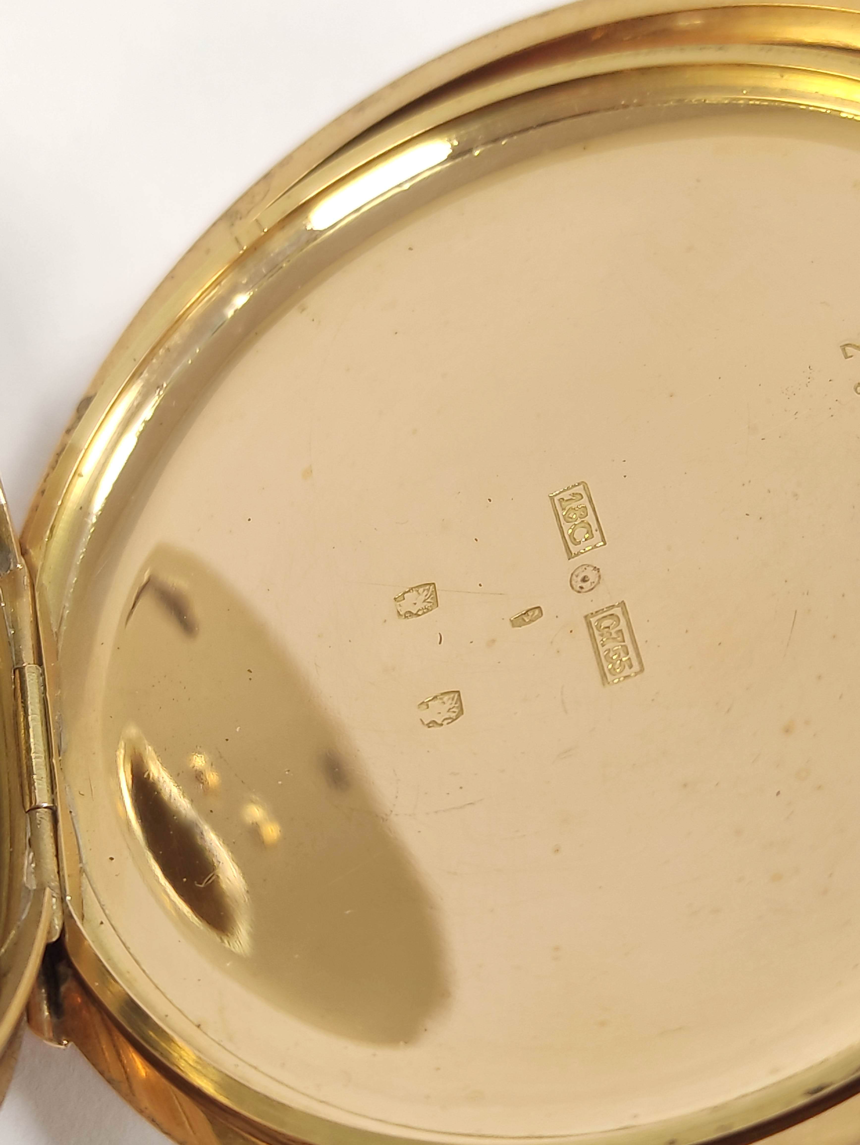 Swiss lever chronograph, unsigned, no. 254181, frosted gilt movement in Swiss 18ct gold, openface - Image 5 of 6