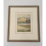 Albert Rosser (1899-1985) River and landscape possibly Grasmere Watercolour, signed and dated 19.5cm