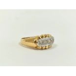 Diamond five stone ring with brilliants, each approximately .2ct, in 18ct gold, with broad lobed