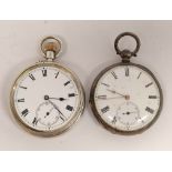 Early 20th century keyless watch, possibly by Stauffer, in silver open face case of Borgel style,