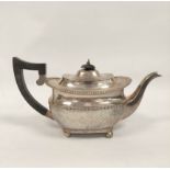 Silver teapot of boat shape, Chester, 1913, 626g.