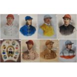 Seven late Victorian Illustrated Sporting & Dramatic News colour jockey chromolithograph portraits