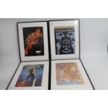 Dance and Rave four framed flyers top include Starlight 21st of August 1992 Judgement Day, Quest,