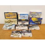 Eleven Airfix boxed model airplanes to include Supermarine Spitfire MK1 01071, H.P Hampden 491,