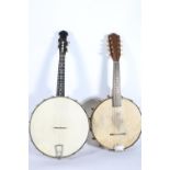 Two hardcased vintage banjos (2)