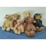 Six Deans Rag Book Co teddy bears to include Isaac, Oxford, Henry, Gertrude, Edgar & Marmaduke (6)