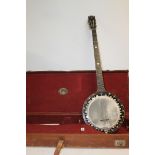 Five string banjo retailed by Arthur O Windsor