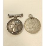 Crimea War- Medal group comprising of a British 1854 medal unnamed and without clasp. Also Turkish