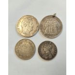 World Coins. Silver coins to include a French Louis Philippei I 1834 5 Franc, another from 1877,