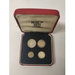 Elizabeth II. Cased 1966 silver proof four coin Maundy set, comprising of one pence, two pence,