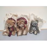 Three Charlie Bears teddies to include Blair CB194535B, Courtney CB094338, Adam CB194557, all with