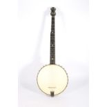 Early 20th Century five string banjo decoration by Richard Spencer of Clapham.
