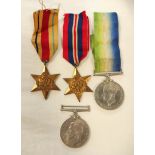 WW2 Medal Group comprising of a 1939-45 Star, Africa Star, Defence Medal & War Medal. (4)