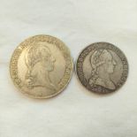 Austro-Hungary. Silver coinage comprising of an 1818 Franz I Thaler (B mintmark) and a 1789 Joseph