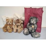 Three Charlie Bears teddies to include Cinders CB104709B, Bradley CB094305, and Willis CB104707 ,