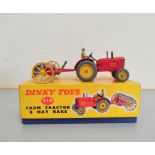 Dinky Toys. Boxed die-cast Farm Tractor & Hay Rake 310.