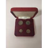 Victoria. Cased 1901 silver proof four coin Maundy set, comprising of one pence, two pence, three