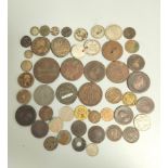 World Coins. Mixed coins comprising of a Roman Sestertius of Hadrian, 1813 Workhouse token, 1830