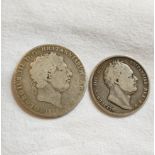 United Kingdom. Silver coins to include a George III 1819 crown and an 1837 William IV halfcrown. (