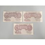 Bank of England WW2 era K.O Peppiatt 10 Shilling notes serial numbers K426 539788, C11D 358758 &