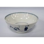 18th century Caughley porcelain sugar bowl, c. 1775, blue underglaze in the 'Waiting Chinaman'