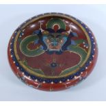Chinese cloisonné bowl (early part of the 20th century) decorated with panels of imperial dragons