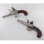 HW Mortimer & Co., London (Gunmaker to His Majesty) pair of 54 bore flintlock boxlock pocket