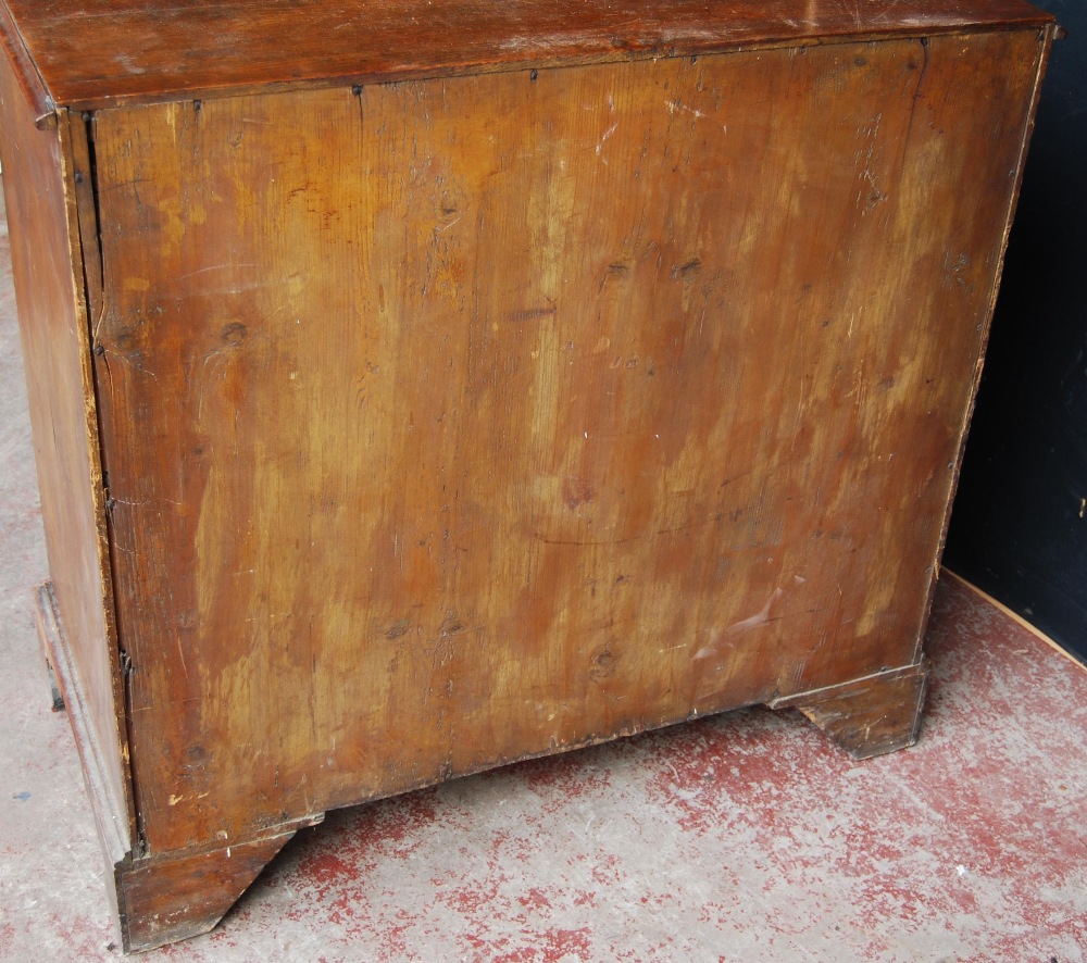 George III oak chest of four graduated long drawers, on bracket feet, 93cm high, 97.5cm wide and - Image 7 of 8
