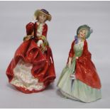 Royal Doulton figure, 'Top o' the Hill', 1937, 18cm high, and another, 'Paisley Shawl', HN 1914,