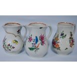 Three 18th century first period Worcester sparrow beak cream jugs
